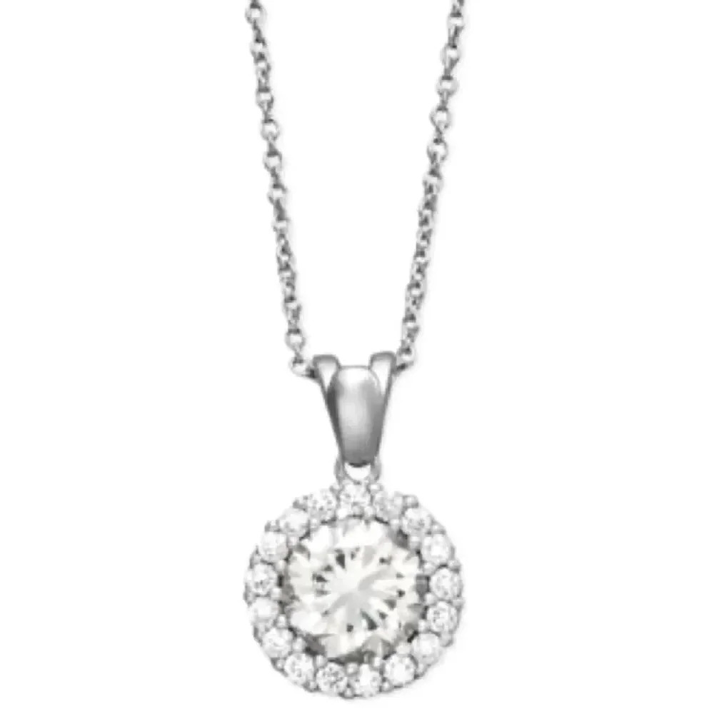 Giani Bernini Sterling Silver Cubic Zirconia Round Pave Pendant (2-1/2 Carat)NWT